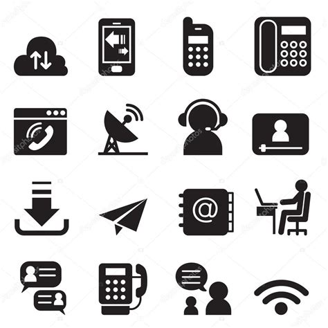 Telecommunication Icons Set Vector Illustration — Stock Vector