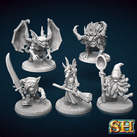 3d Printable Demon And Spirit Familiar Miniatures Set By Stonehaven