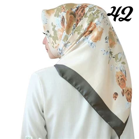 Tudung Satin Silk Corak Scarf Pattern Tudung Bawal Bidang 43 Printed Hijab Ready Stock Malaysia