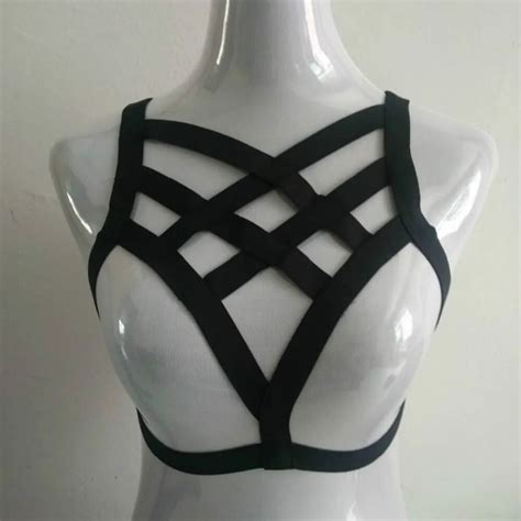 2017 new fashion pastel goth garterbelt gothic bust bondage bra sexy women cage bondage lingerie