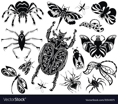Set Insects Royalty Free Vector Image Vectorstock