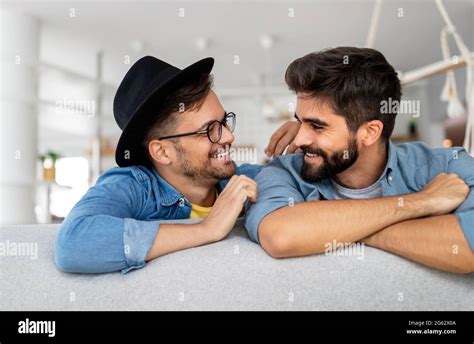 Happy Homosexual Male Couple Spending Time Together Stock Photo Alamy