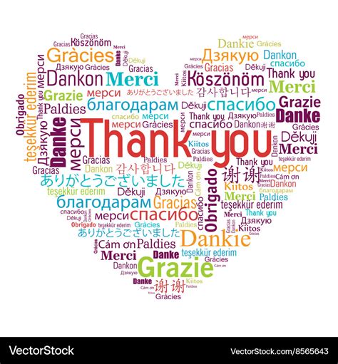 Thanks In Different Languages Design Royalty Free Vector