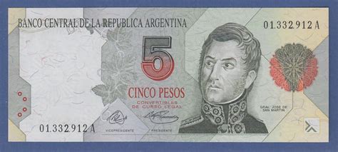 Banknote Argentinien 5 Pesos General Jose De San Martin · Tilman