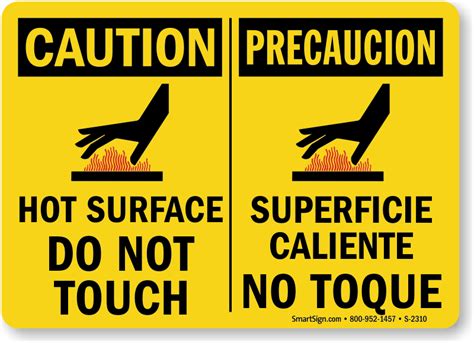Hot Warning Signs Hot Surface Signs