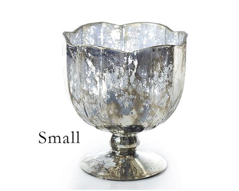 Silver Compote 2 Sizes Mercury Glass Compote Vase Compote Etsy
