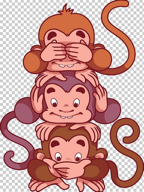 3 Monkeys Clipart
