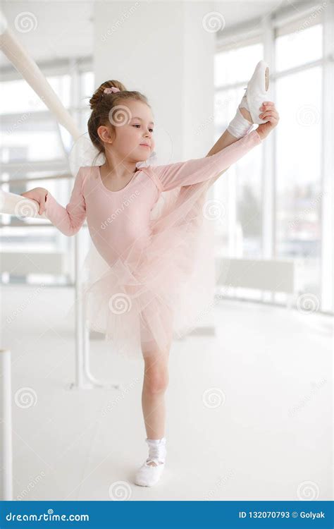 Little Cute Girl In Class In Ballet Studio Stock Image Image Of