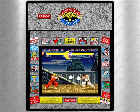 Street Fighter 2 Champion Edition Arcade Game Marquee Bezel And Etsy