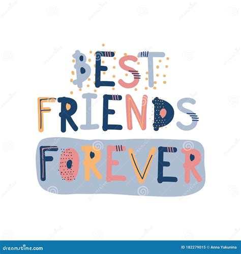 Best Friends Forever Lettering Poster With Colorful Dotted Letters