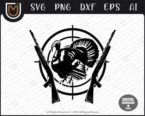 Turkey Hunting SVG Shotgun Sight Turkey Clipart Turkey Hunter Svg