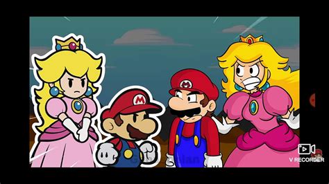 Mario Y Peach Vs Paper Mario Y Paper Peach De Gabasonian Youtube