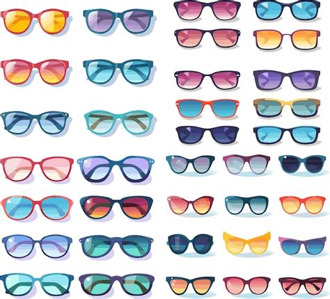 Premium Vector Groovy Sunglasses Set Vector Illustration