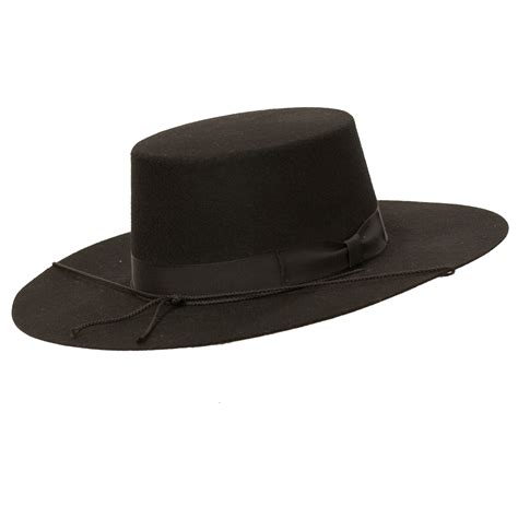 Bolero Wide Brim Flat Crown Hat By Capas Black Wide Brim Hat Brim