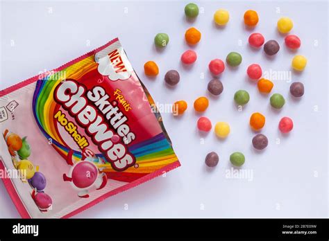 Packet Of Fruits Skittles Chewies Sweets No Shell Opened With Contents