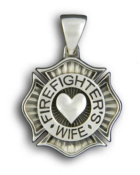 Firefighters Wife Sterling Silver Pendant Firefighter Jewelry