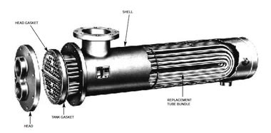 The general function of a heat exchanger is to transfer heat from one fluid to another. SU107-2 Bell & Gossett Tube Bundle For Heat Exchanger