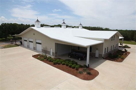 Variety of contemporary exteriors with modern barn look; Mueller Buildings | Custom Metal & Steel Frame Homes