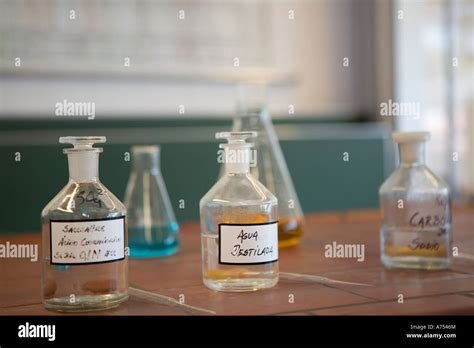 Bottles Of Chemicals Stock Photo Alamy