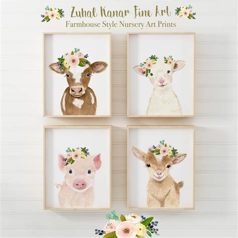 Farm Animal Print Baby Animal Prints For Nursery Wall Art Etsy Farm