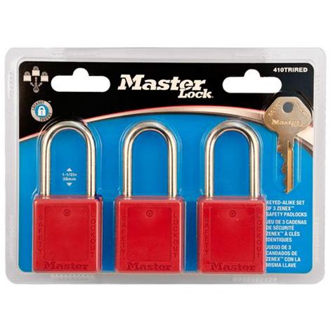 Buy Master Lock 410trired No 410 Keyed Alike Red Zenex Safety Padlock