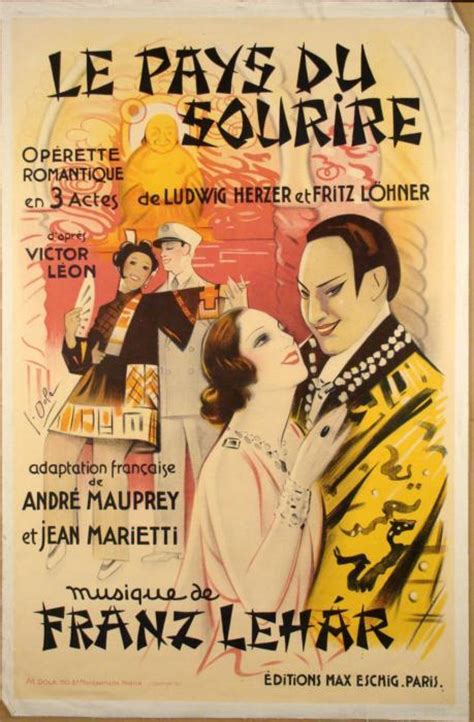 Le Pays Du Sourire Original Vintage French Opera Poster