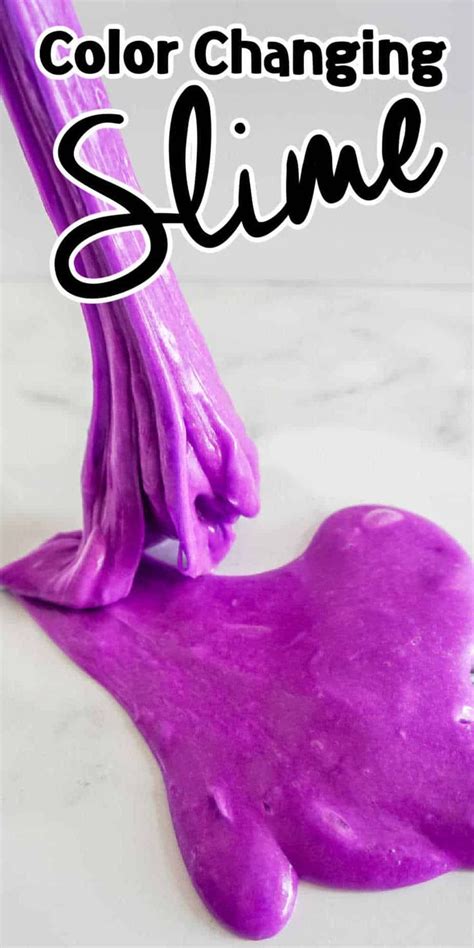 Purple Slime Is Being Poured Onto A White Surface With The Words Color