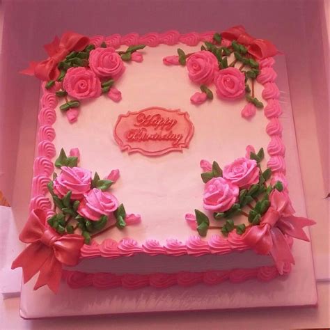 Birthday Sheet Cakes Cake Decorating Frosting Hot Pink Roses Pink