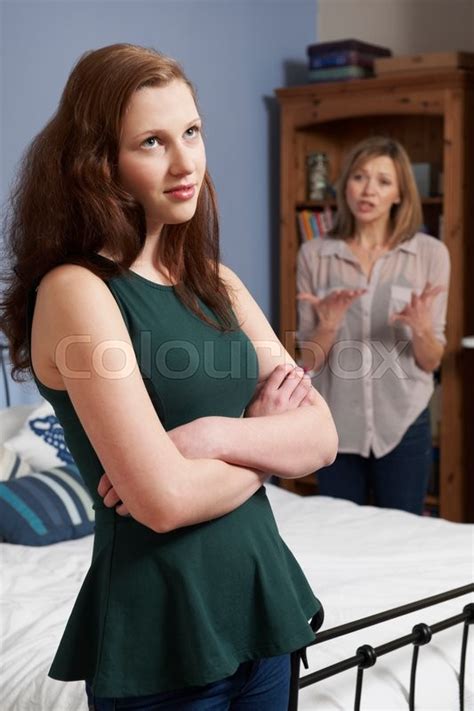 teenage girl arguing with mother stock image colourbox
