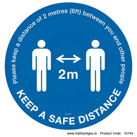 Keep A Safe Distance Floorsign Circular 16749