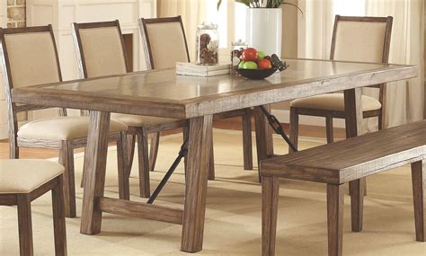 Colettte Rustic Oak Rectangular Dining Room Set Cm3562t