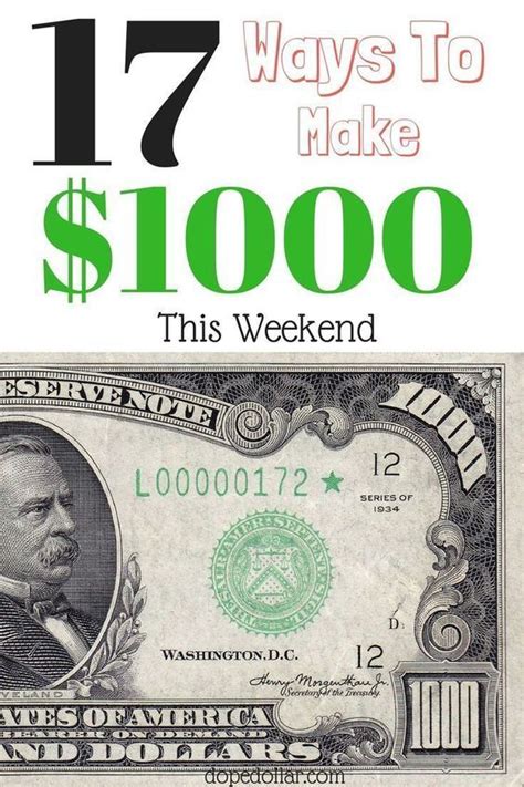 How To Make 1000 Dollars Fast In One Week Or Less 1000 Dollars