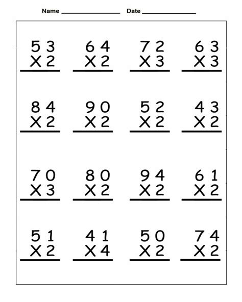 5th Grade Multiplication Chart
