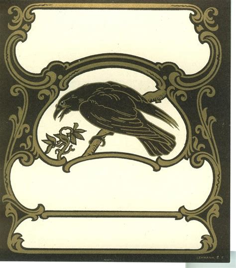 Art Nouveau Nouveau Tattoo Art Deco Crow Art Raven Art Bird Art