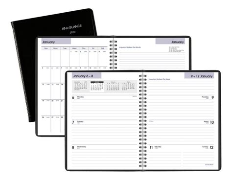 At A Glance Dayminder Executive Weeklymonthly Planner With Notes 7 X