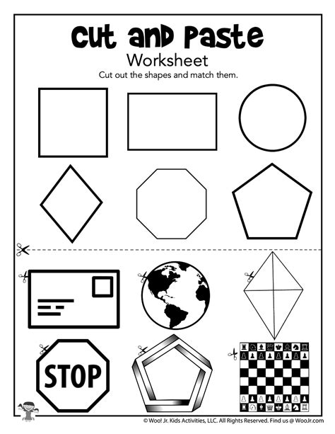 Cut And Paste Shape Sorting Worksheets