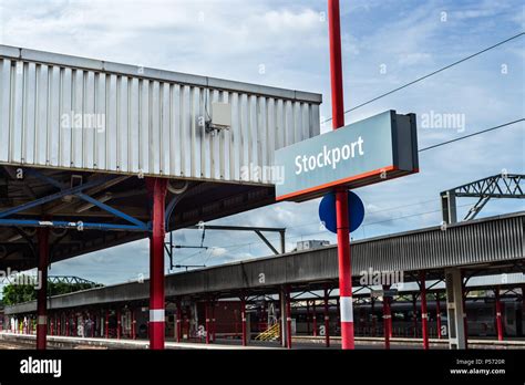 Stockport Uk June 23 2018 Platform At Stockport Train Station Near