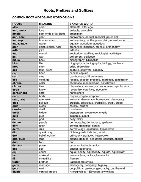 Prefixes Suffixes Root Words Worksheets