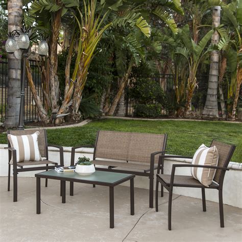Deck out your patio or yard with functional and stylish outdoor patio furniture from pier 1 that includes our papasan chair, sectionals, tables, dining sets, and more. Best Choice Products 4-Piece Outdoor Patio Metal ...