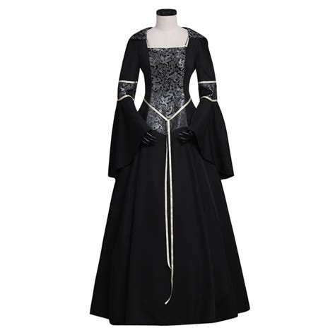 Brand Womens Black Medieval Renaissance Victorian Dresses Costumes