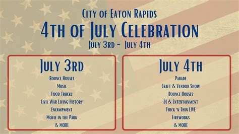 Eaton Rapids 4th Of July Celebration 2022 Howe Memorial Field