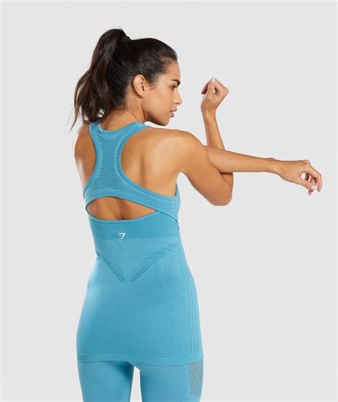 Gymshark Flawless Knit Vest Sea Blue 2 Knit Vest Hot Leggings