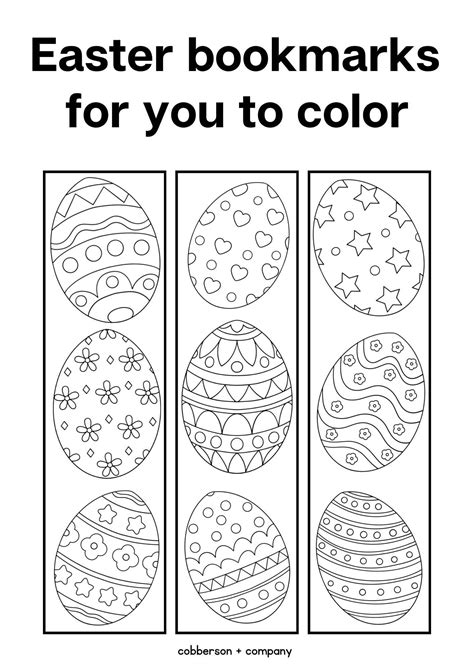 Free Printable Easter Coloring Bookmarks Cobberson Co
