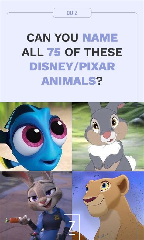 Now it's time to face some hard questions, so open your mind, and be active to give the answer of little bit hard but informative questions. Can You Name All 75 Of These Disney/Pixar Animals ...
