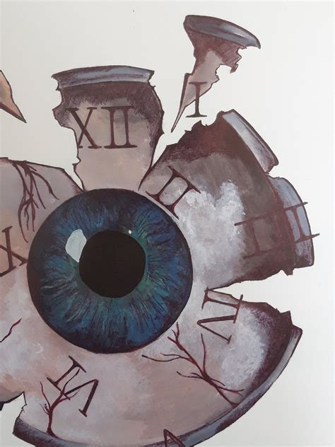 Surrealist Watercolour Eye Surrealist Clock A4 Art Print Etsy