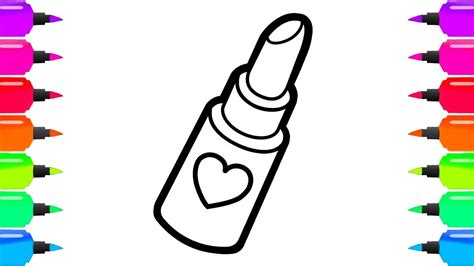 Nail polish coloring sheets pages template. How to Draw Lipstick | cute Handbag, Nail Polish and Lips ...