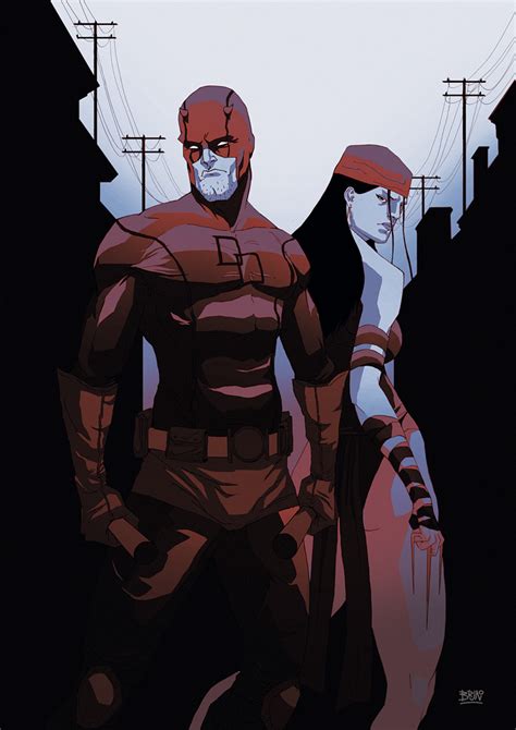 Herochan Daredevil And Elektra Created By Bruno Soares Dat Art Guys
