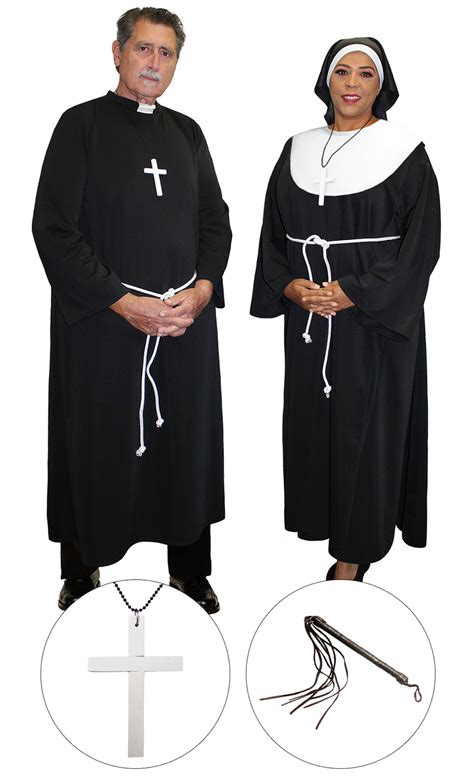 new plus size priest and nun couples halloween costume lg xl 0x 1x 2x 3x 4x 5x 6x 7x 8x 9x