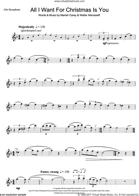 carey all i want for christmas is you sheet music for alto saxophone solo alto saxophone music