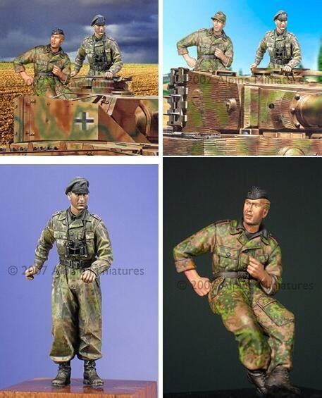 135 Scale Unpainted Resin Figure Panzer Crew 2 Figures In Model